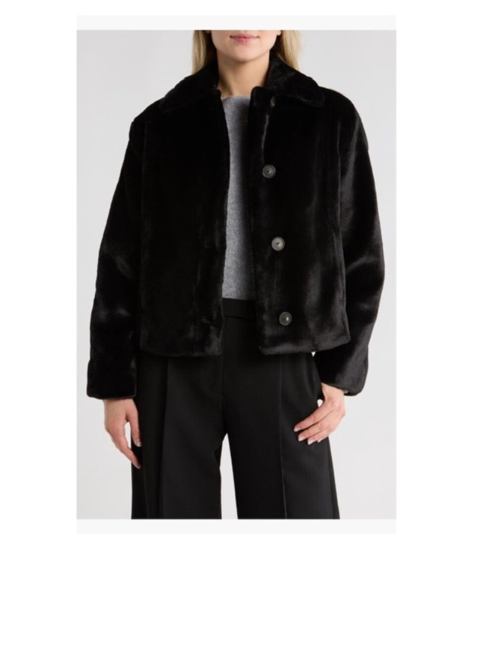 Vince Faux Fur Trucker Jacket